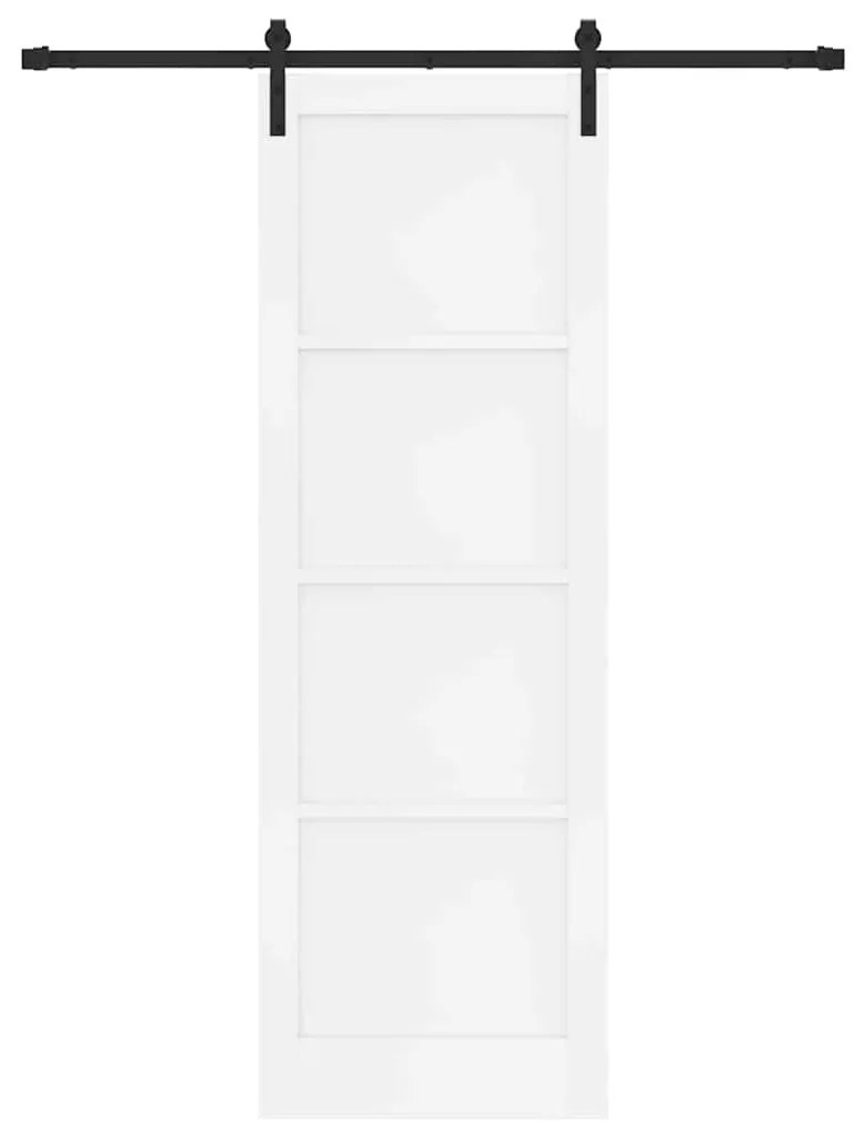 vidaXL Συρόμενη Πόρτα Λευκό και μαύρο 78 x 232 cm