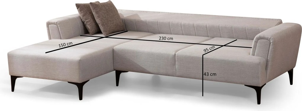 Corner Sofa-Bed Hamlet Left - Ecru Ecru