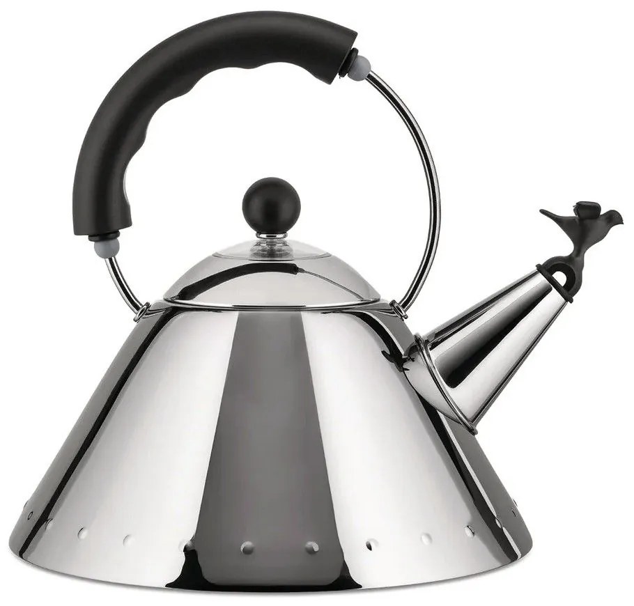 Τσαγιέρα 9093 B 22,5x22cm 2Lt  Inox-Black Alessi Ανοξείδωτο Ατσάλι