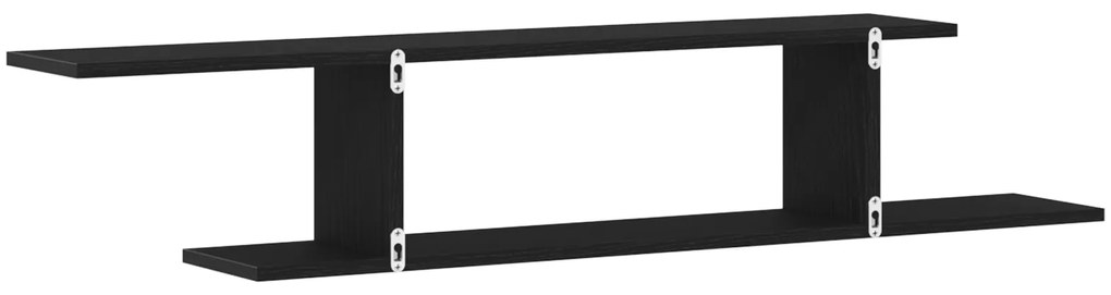 vidaXL Τοίχου Ράφα TV Μαύρη Βελανιδιά 125x18x23 εκ Επεξεργασμένο Ξύλο
