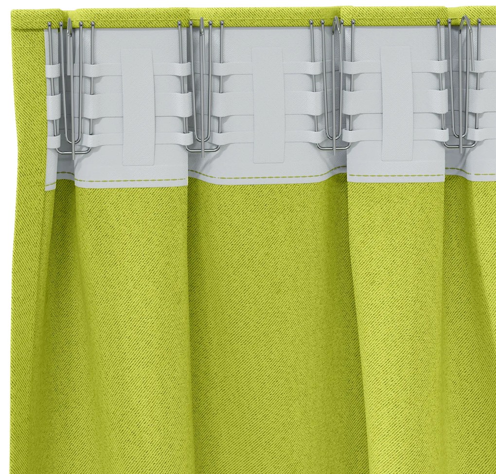 vidaXL Κουρτίνες με κουρτίνες 2 pcs Λαχανί 225 x 140 εκ. Πολυεστέρας