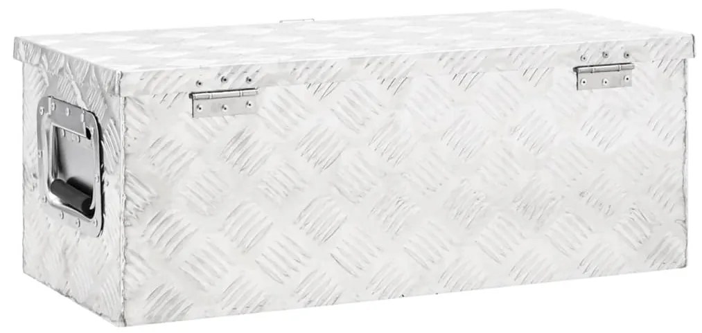 vidaXL Κουτί Αποθήκευσης Ασημί 70 x 31 x 27 εκ. από Αλουμίνιο