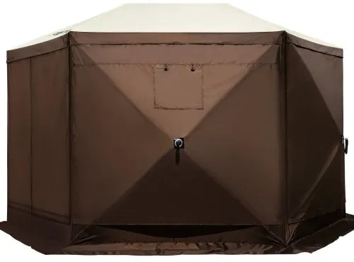 VEVOR Pop-up Camping Gazebo Camping Canopy Shelter 6 Sided 12&#039; x 12&#039; Sun Shade