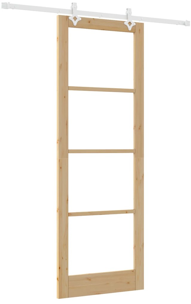 vidaXL Σετ Συρόμενης Πόρτας  με Εξαρτήματα 83x232 cm Συμπαγές Ξύλο Πεύκο
