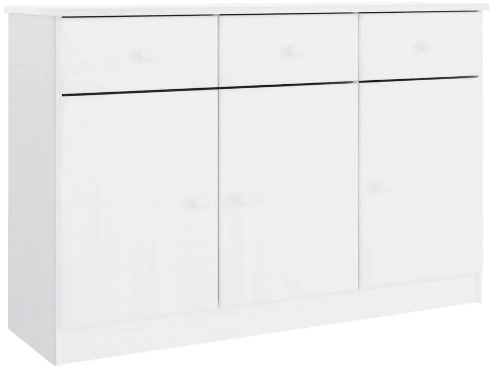 vidaXL Ντουλάπι ALTA Λευκό 112 x 35 x 73 εκ. από Μασίφ Ξύλο Πεύκου