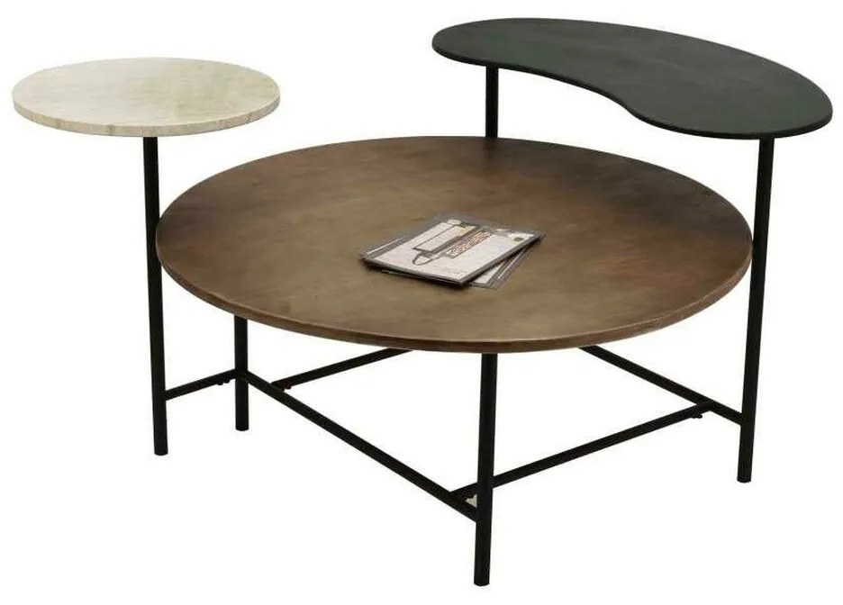 Τραπεζάκι Καφέ DKD Home Decor 118 x 90 x 61 cm Μέταλλο Αλουμίνιο Ξύλο MDF