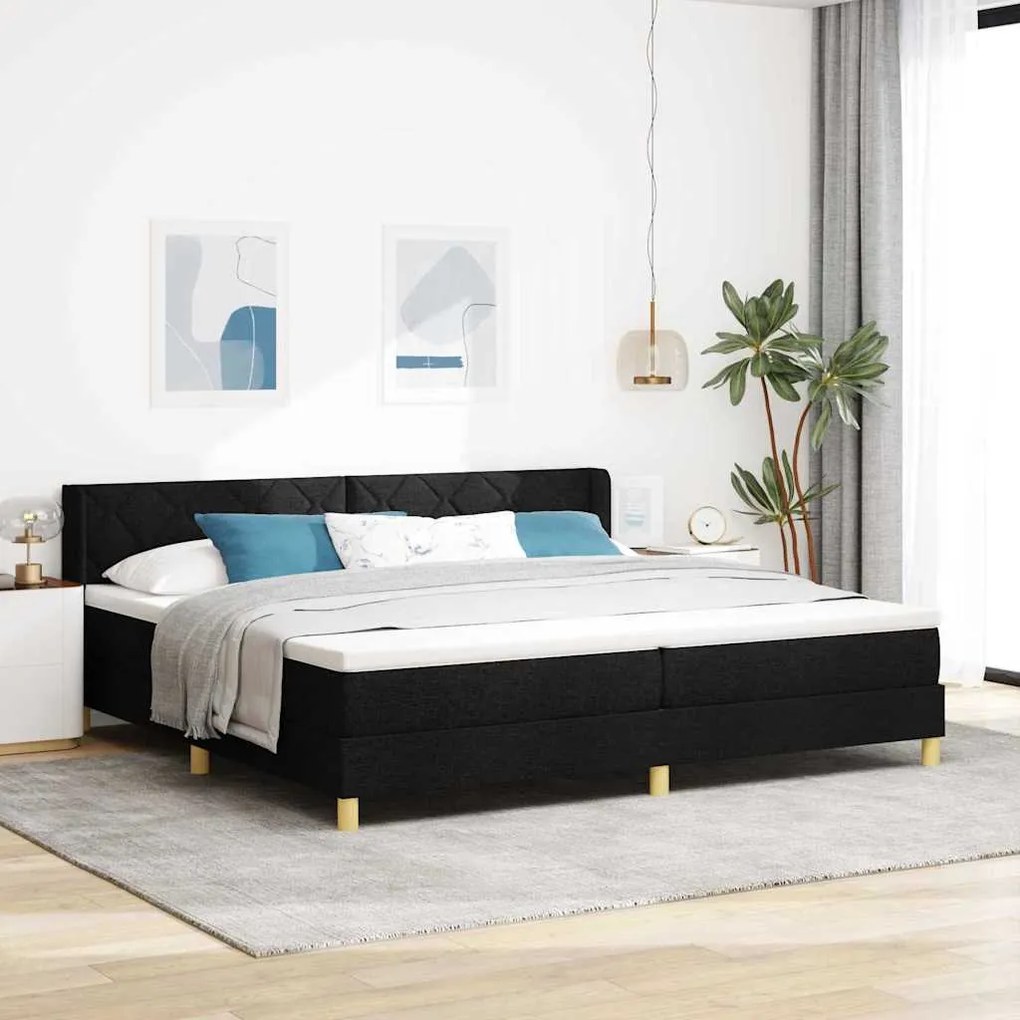 vidaXL Κρεβάτι με ελατήρια Μαύρο και Λευκό 200 x 200 cm Pěna