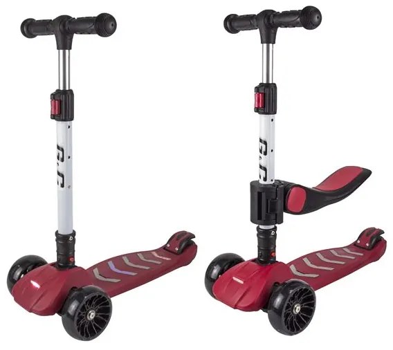 GC SCOOTER FUN S929 2 σε 1 Κόκκινο ME LED ΦΩΤΑΚΙΑ