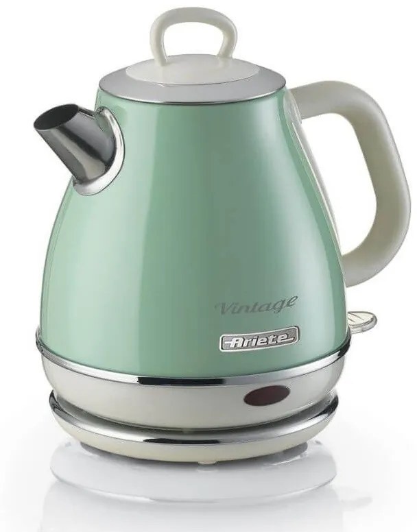 Ηλεκτρικός βραστήρας Ariete VINTAGE 2868/04, 1630W, 1 l, Μεταλλικό σώμα, Γρήγορο βράσιμο, Ασύρματη βάση, Πράσινο
