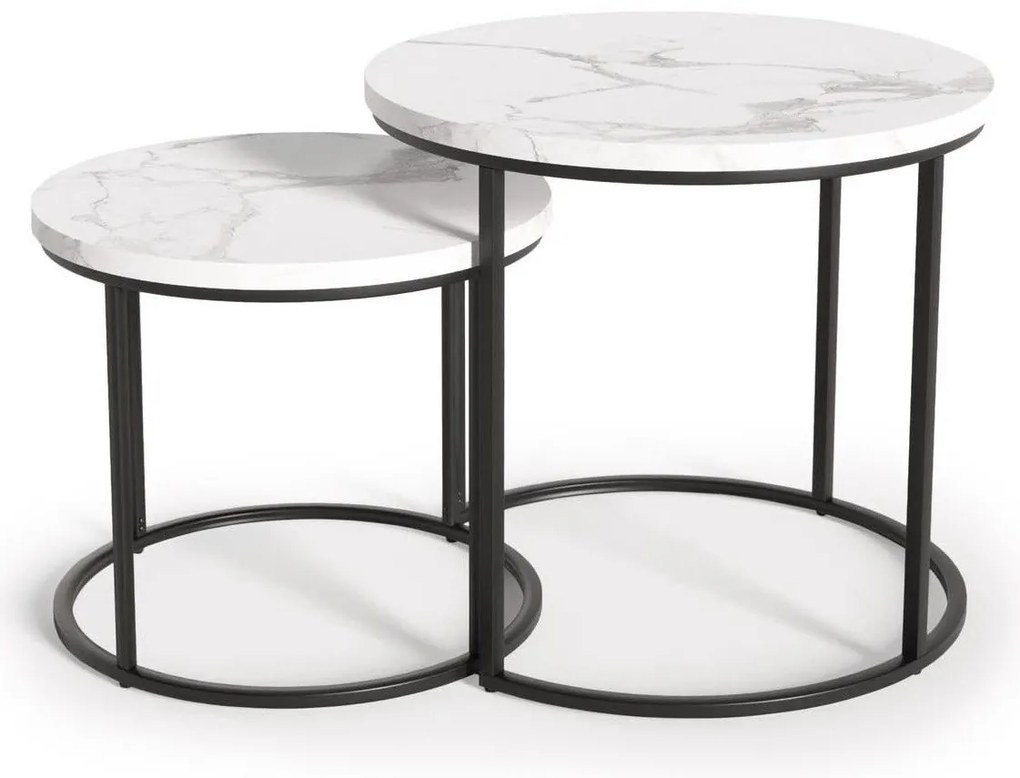Σετ βοηθητικά τραπεζάκια σαλονιού Ergo-Leuko Marmaro