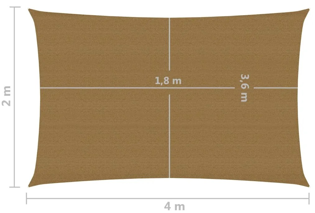 Πανί Σκίασης Taupe 2 x 4 μ. από HDPE 160 γρ./μ² - Μπεζ-Γκρι