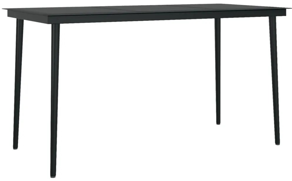 vidaXL Σετ Τραπεζαρίας Κήπου 7 Τεμαχίων Μαύρο