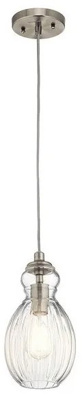 Κρεμαστό Φωτιστικό Οροφής 1xE27 Νίκελ  Φ17cm  Riviera KL-RIVIERA-P-C Elstead Lighting-KL-RIVIERA-P-C-Νίκελ Ματ KL-RIVIERA-P-C
