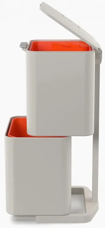 3σε1 Joseph Joseph Totem Compact 30064, 2x20 l, Δοχείο απορριμμάτων 3 l, Κάθετος σχεδιασμός, Ανταλλάξιμα φίλτρα με ενεργό άνθρακα, Μπεζ
