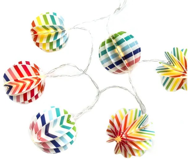 Λαμπάκια Σειρά Paper Πολύχρωμο Μπάλα 10 LED Μπαταρίας 2xΑΑ Θερμό Φως XO10WW2A ACA-XO10WW2A-Πολύχρωμο XO10WW2A