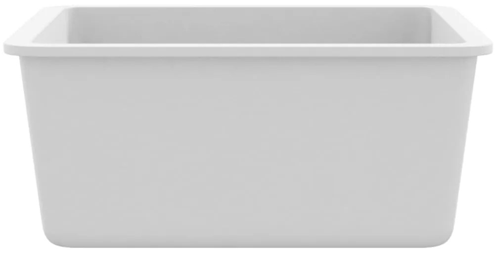 vidaXL Νεροχύτης με Μονή Γούρνα Λευκός Γρανιτένιος