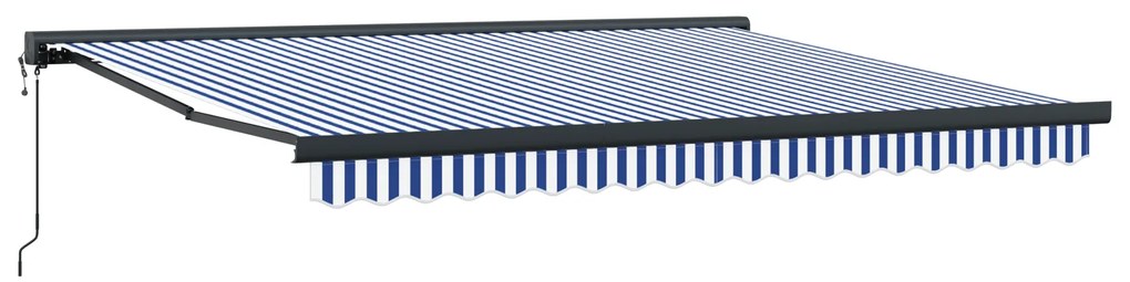 vidaXL Αυτόματη Τέντα Μπλε και Λευκή 350x250 εκ