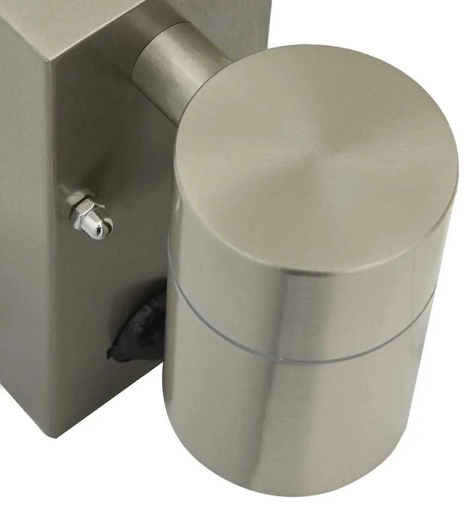 vidaXL Φωτιστικό Τοίχου Για Εξωτερικούς Χώρους 2 pcs Ασημί