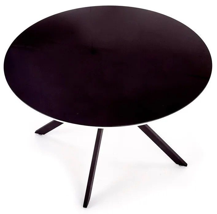 Τραπέζι Houston 753, Μαύρο, Άσπρο, 76cm, Επεξεργασμένο γυαλί, Ινοσανίδες μέσης πυκνότητας, Μέταλλο