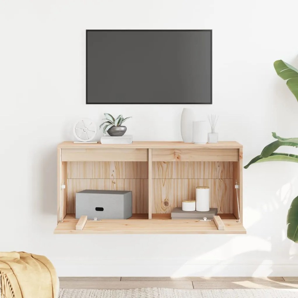 vidaXL Ντουλάπι Τοίχου 80 x 30 x 35 εκ. από Μασίφ Ξύλο Πεύκου