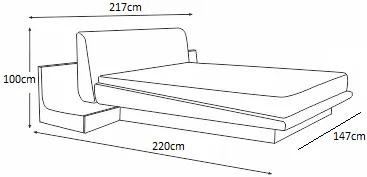 Κρεβάτι ξύλινο με δερμάτινη/ύφασμα LANS 140x200 DIOMMI 45-085