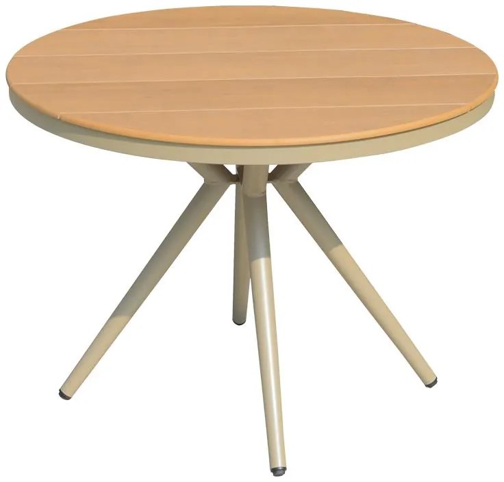 Τραπέζι Hilly plywood και pp σαμπανιζέ Φ100x75εκ 100x100x75 εκ.