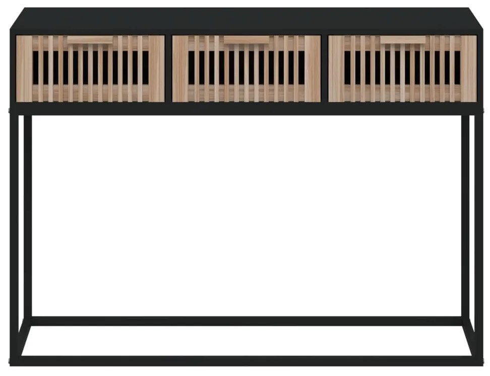 vidaXL Τραπέζι Κονσόλα Μαύρο 105x30x75 εκ Επεξεργασμένο Ξύλο / Σίδηρος