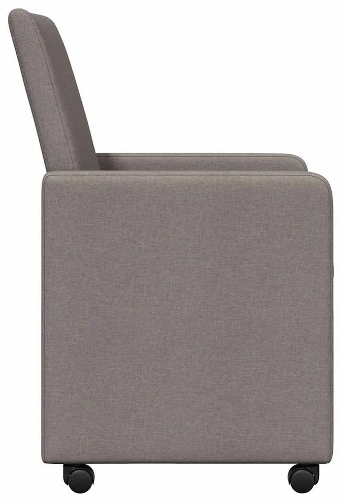 vidaXL Καρέκλες Φαγητού με Ρόδες 2 pcs Taupe 57 x 66 x 94 εκ ύφασμα