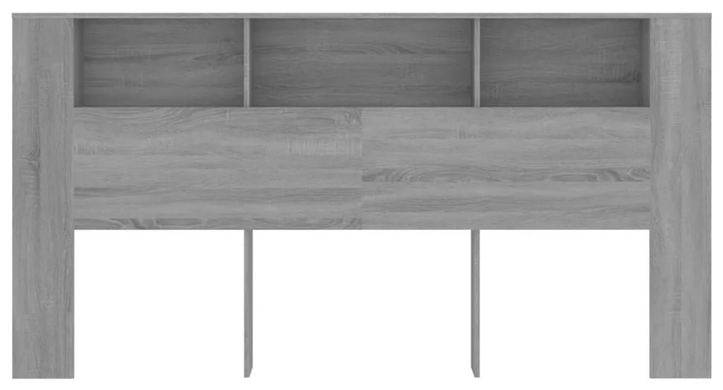 Κεφαλάρι Με Αποθηκευτικό Χώρο Γκρι Sonoma 200x18,5x104,5 εκ. - Γκρι