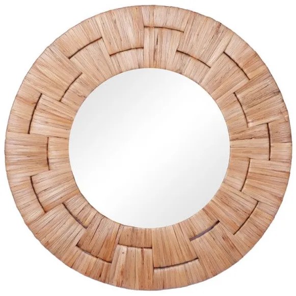 Καθρέπτης Adloms Inart ξύλο Φ70x6εκ 337-000026 337-000026 Καφέ
