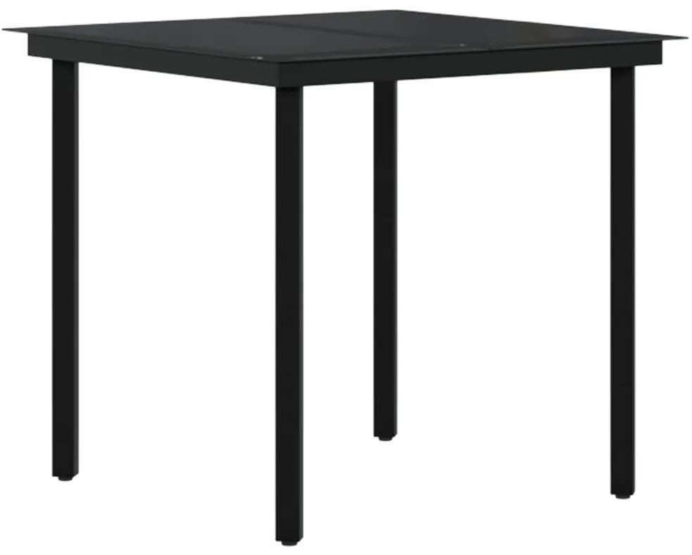 vidaXL Σετ Τραπεζαρίας Κήπου 5 Τεμαχίων Μαύρο με Μαξιλάρια