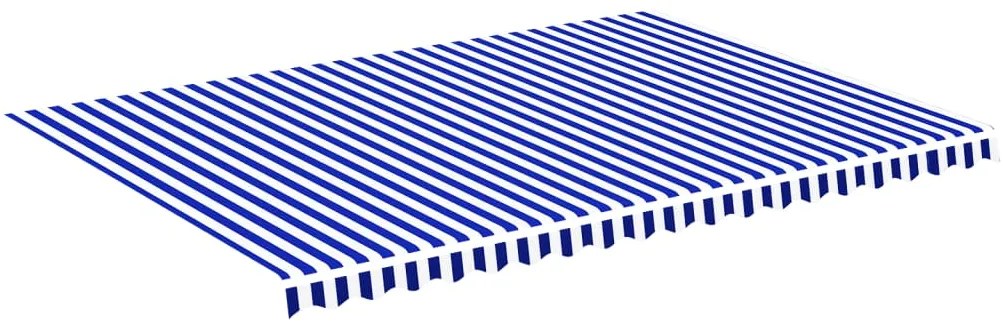 vidaXL Τεντόπανο Ανταλλακτικό Μπλε / Λευκό 5 x 3,5 μ.