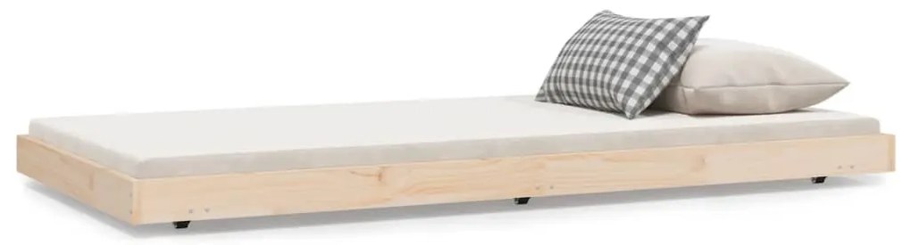 vidaXL Σκελετός Κρεβατιού Χωρίς Στρώμα 75x190 εκ Μασίφ Ξύλο Πεύκου