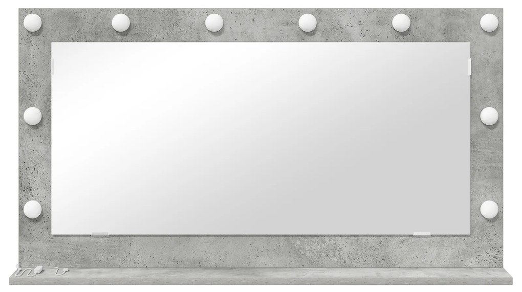 vidaXL Καθρέφτης μακιγιάζ Γκρι τσιμέντο 100 x 55 x 18 εκ Ορθογώνιος