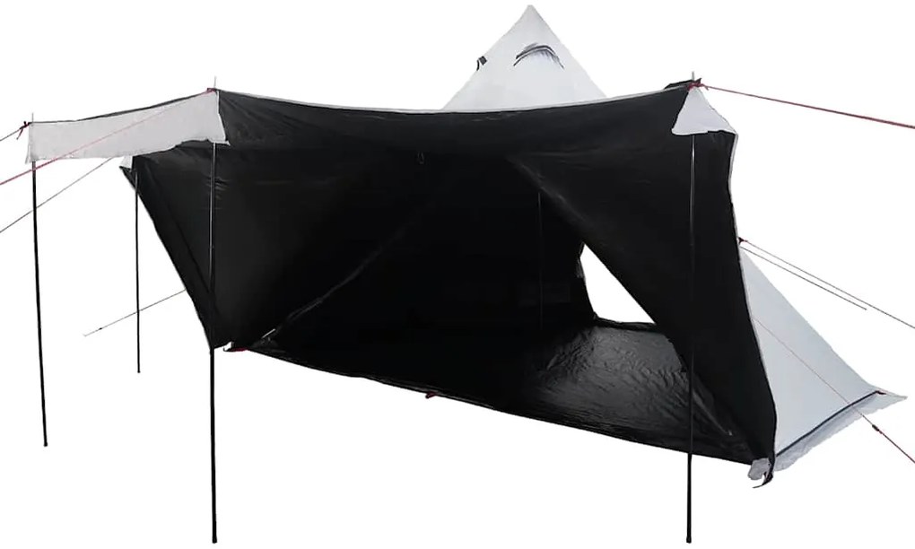 vidaXL Σκηνή Οικογενειακή Tipi 8 Ατ. Αδιάβροχη Λευκή Ύφασμα Συσκότισης