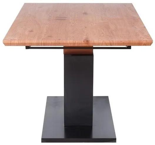 Τραπέζι Houston 1141, Χρυσή βελανιδία, Μαύρο, 77x90x160cm, 93 kg, Επιμήκυνση, Ινοσανίδες μέσης πυκνότητας, Ινοσανίδες μέσης πυκνότητας, Μέταλλο