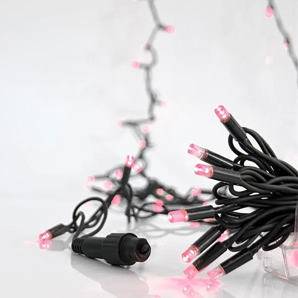 Eurolamp Σειρά 100 LED 5mm Ροζ Επεκτεινόμενα 10m Με Πράσινο Καλώδιο Από Καουτσούκ ΙΡ65 600-11112