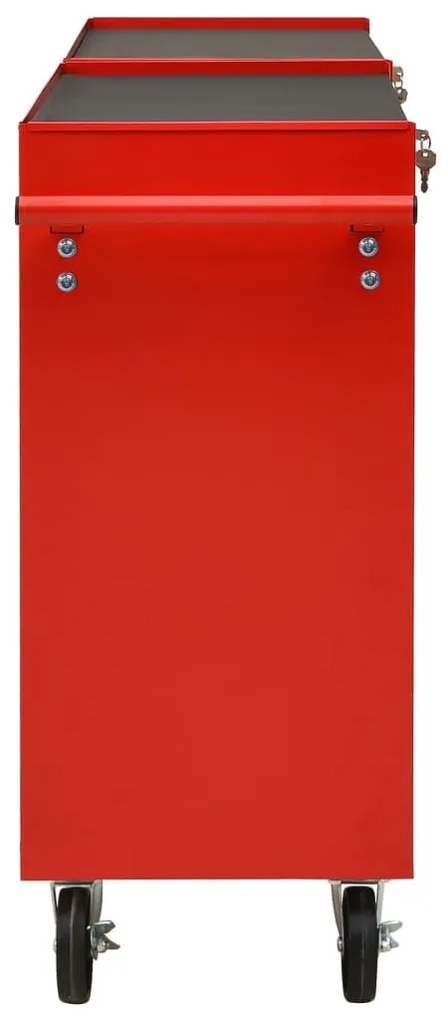 Εργαλειοφόρος Τροχήλατος με 10 Συρτάρια Κόκκινος Ατσάλινος - Κόκκινο