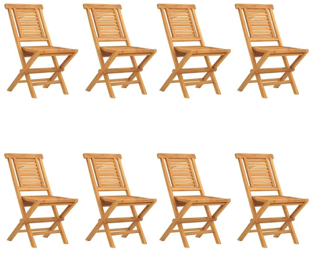 vidaXL Καρέκλες Κήπου Πτυσσόμενες 8 τεμ. 47x63x90 εκ. Μασίφ Ξύλο Teak