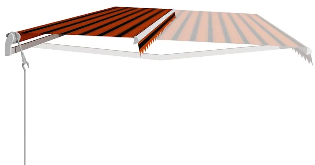 vidaXL Τέντα Συρόμενη Αυτόματη Πορτοκαλί / Καφέ 600 x 300 εκ.