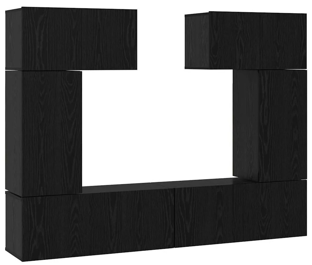 vidaXL Σετ επίπλου τηλεόρασης 6 pcs Μαύρη δρυς 80 x 30 x 30 εκ