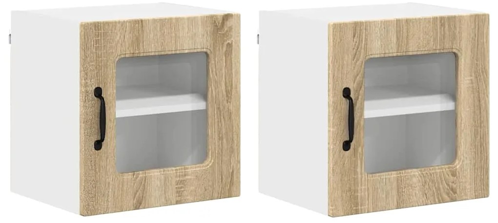 vidaXL Κρεμαστό ντουλάπι κουζίνας 2 pcs Δρύς Sonoma 40 x 31 x 40 εκ.