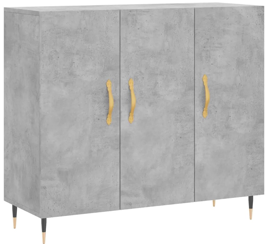 vidaXL Ντουλάπι Γκρι Σκυροδέματος 90x34x80 εκ. Επεξεργασμένο Ξύλο