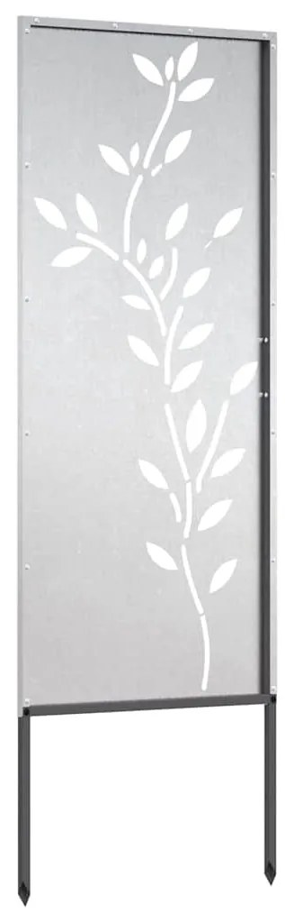 vidaXL Οθόνη Ιδιωτικότητας Κήπου Ασημί 50 x 140 εκ Ανοξείδωτο ατσάλι
