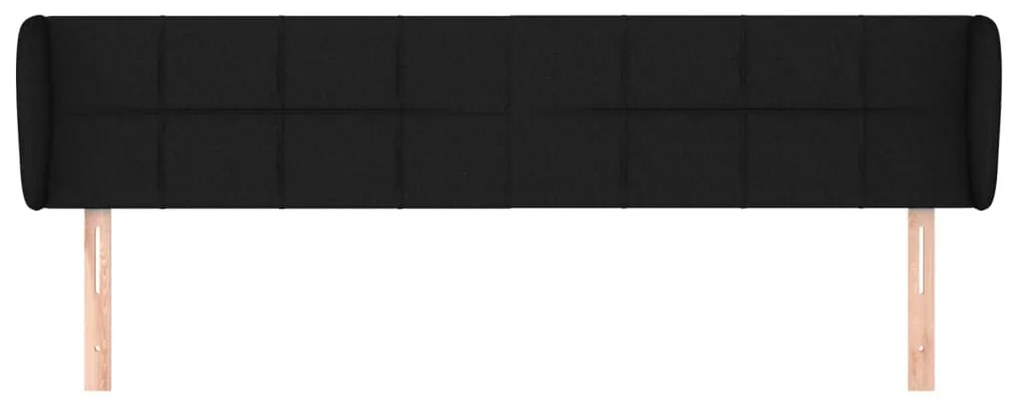 Κεφαλάρι με Πτερύγια Μαύρο 163x23x78/88 εκ. Υφασμάτινο 3117152