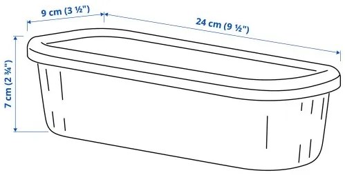 RYKTA κουτί αποθήκευσης με καπάκι, 9x24x7 cm/0.5 l 405.332.04
