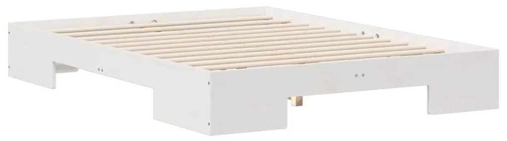 vidaXL Κρεβάτι δαπέδου Λευκό 120 x 200 cm Μασίφ ξύλο πεύκου