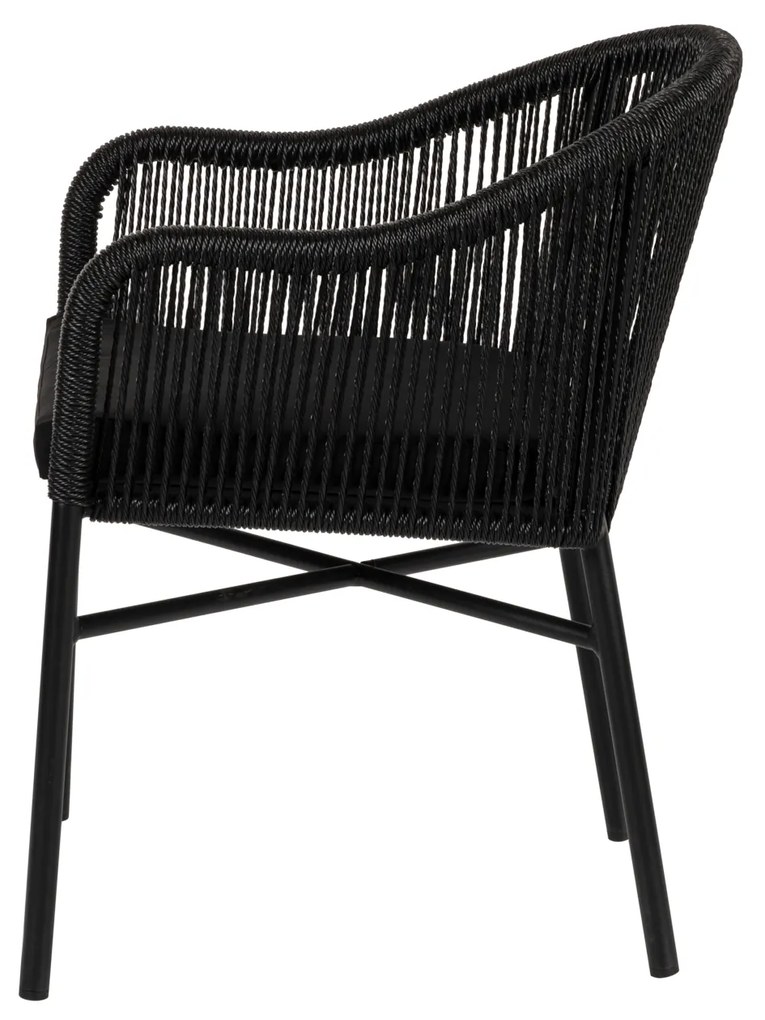 Πολυθρόνα Κήπου KAGERA Μαύρο Αλουμίνιο/Rattan 57x58x77cm - 14840003 - 14840003