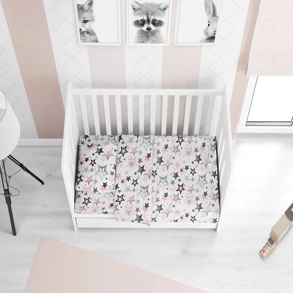 Πάπλωμα Βρεφικό Star 122 Grey-Pink DimCol 120x160cm 100% Cotton