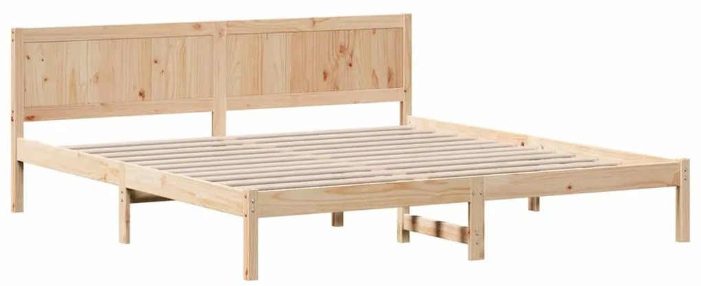 vidaXL Σκελετός Κρεβατιού Καφέ 200 x 200 cm Μασίφ ξύλο πεύκου